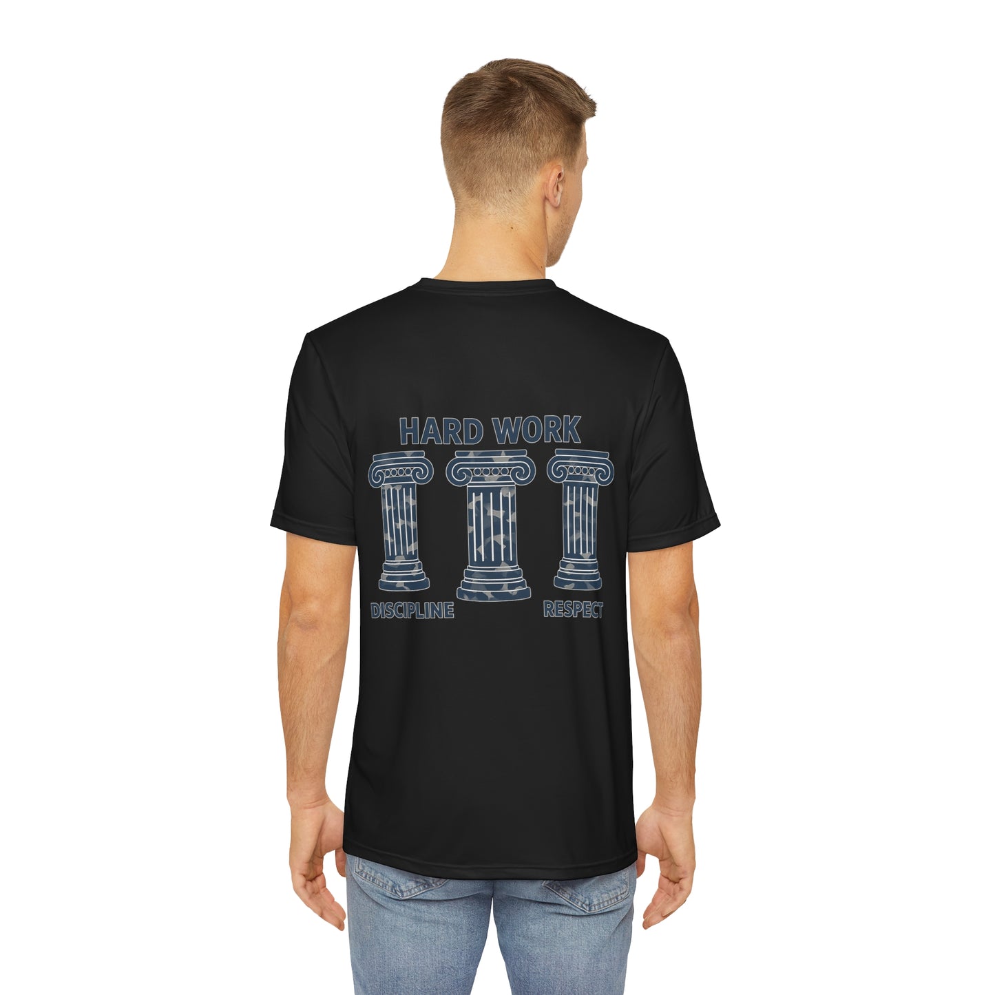 Men's Black x Blue THEN Fight Co Tee, Performance, Workout, Running, Gym, Workout, Breathable